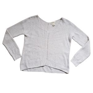 Jessica Simpson Knit Sweater Womens Small Beige Ribbed Crop Cotton